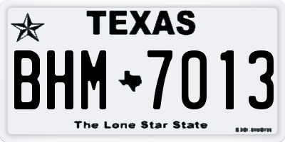 TX license plate BHM7013