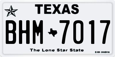 TX license plate BHM7017