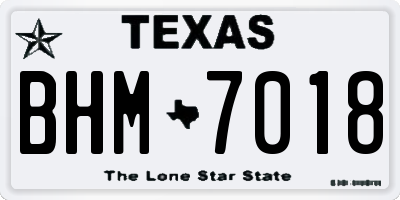 TX license plate BHM7018