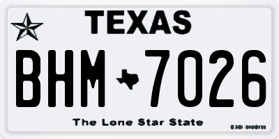 TX license plate BHM7026
