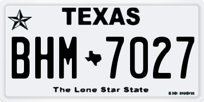 TX license plate BHM7027