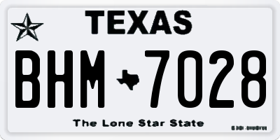 TX license plate BHM7028