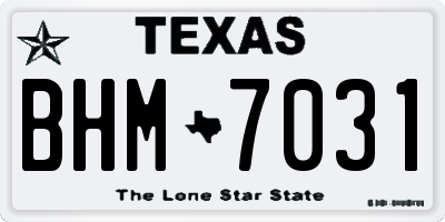 TX license plate BHM7031