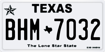 TX license plate BHM7032