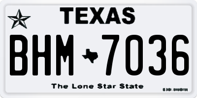 TX license plate BHM7036