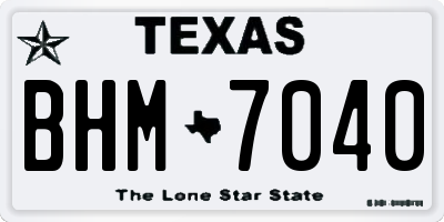 TX license plate BHM7040