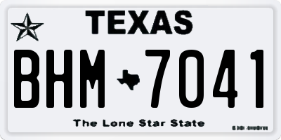 TX license plate BHM7041