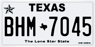 TX license plate BHM7045