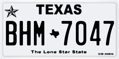 TX license plate BHM7047
