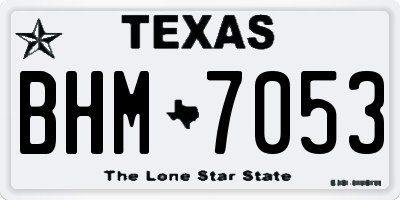 TX license plate BHM7053