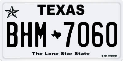 TX license plate BHM7060
