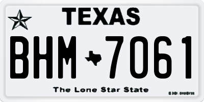 TX license plate BHM7061