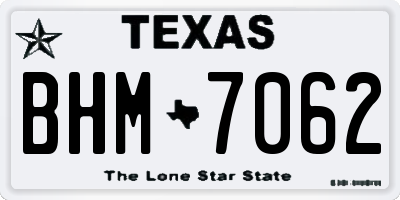 TX license plate BHM7062