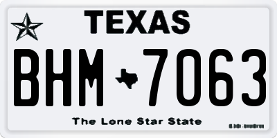 TX license plate BHM7063