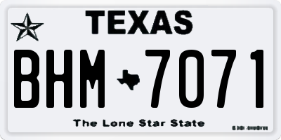 TX license plate BHM7071