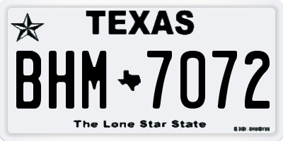 TX license plate BHM7072