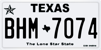 TX license plate BHM7074