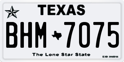 TX license plate BHM7075