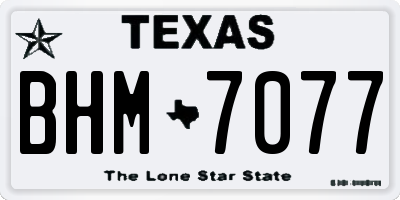 TX license plate BHM7077