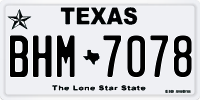TX license plate BHM7078