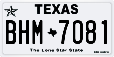 TX license plate BHM7081
