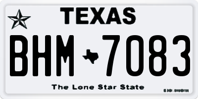 TX license plate BHM7083