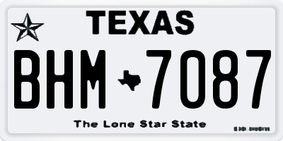 TX license plate BHM7087