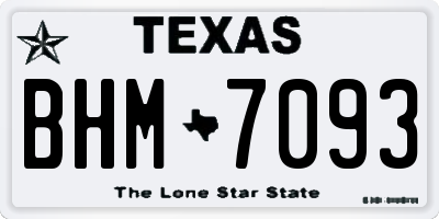 TX license plate BHM7093