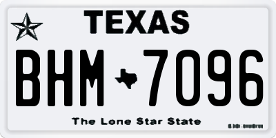 TX license plate BHM7096