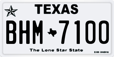 TX license plate BHM7100