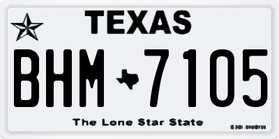 TX license plate BHM7105