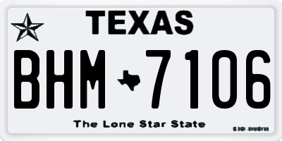 TX license plate BHM7106