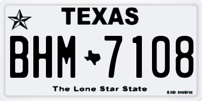 TX license plate BHM7108