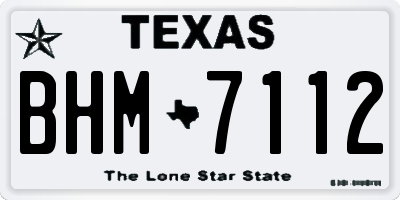 TX license plate BHM7112