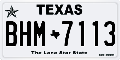 TX license plate BHM7113