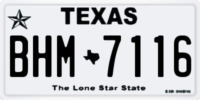 TX license plate BHM7116