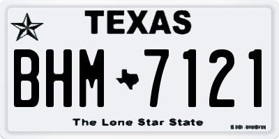 TX license plate BHM7121