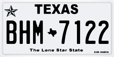 TX license plate BHM7122