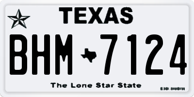 TX license plate BHM7124