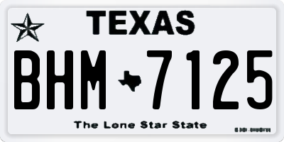 TX license plate BHM7125
