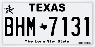 TX license plate BHM7131