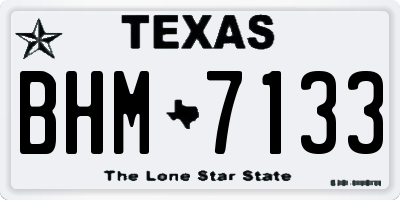 TX license plate BHM7133