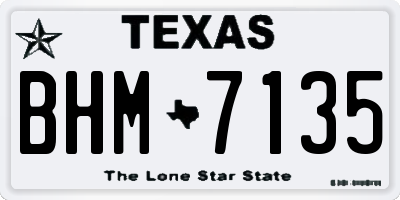 TX license plate BHM7135