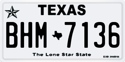 TX license plate BHM7136
