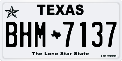 TX license plate BHM7137