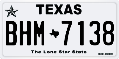 TX license plate BHM7138