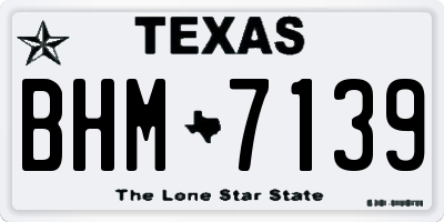TX license plate BHM7139