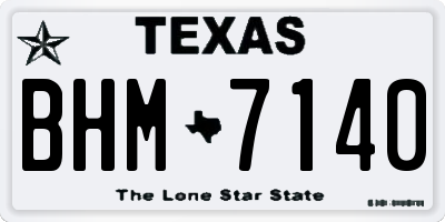 TX license plate BHM7140