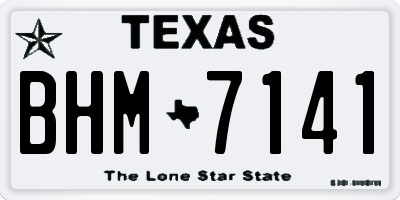 TX license plate BHM7141