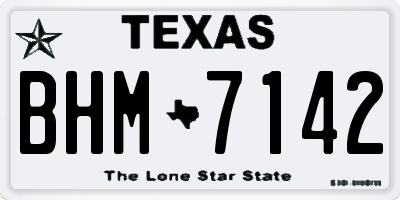 TX license plate BHM7142